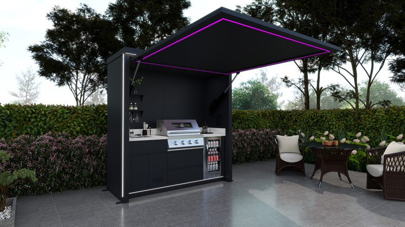 Cocina de exterior cerrada Modelo ARIA NEGRA